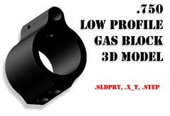 Low Profile Gas Block .750 dia. 3D Solid Model